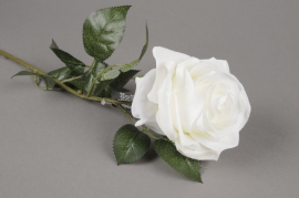 x937nn Rose Dijon artificielle blanche H64cm