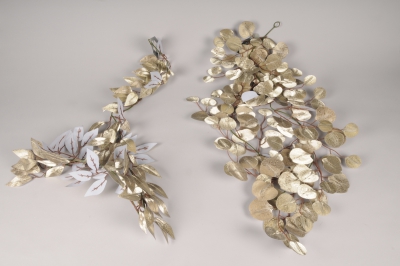 xx21ka Guirlande de feuillage artificiel champagne assorti L140cm