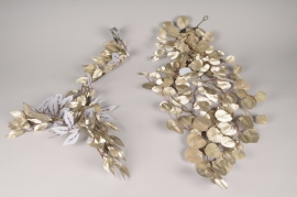 xx21ka Light gold artificial foliage garland assorted L140cm