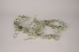 xx44nn Frosted artificial larix garland L182cm