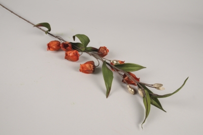 xx68ee Sandersonia artificiel orange et or H95cm
