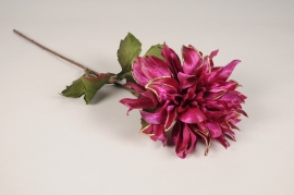 xx70ee Purple and gold artificial dahlia H63cm