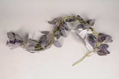 xz41di Guirlande d'eucalyptus artificiel violet L120cm
