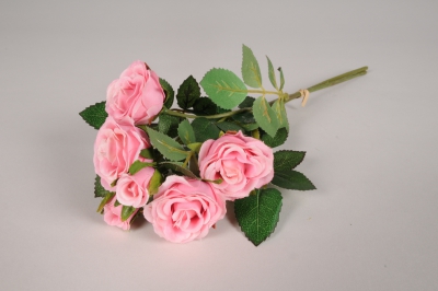 xz57di Bouquet de roses artificielles roses H35cm