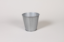 Y8-000015 Cache-pot en zinc naturel D12.5cm H12cm