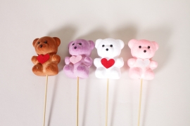 Y8-000190 Pack of 12 assorted teddy bear picks H28cm