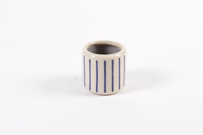 YU-000005 Ceramic plant pot blue line D6 cm H5.5 cm
