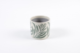 YU-000011 Cache-pot en céramique feuille vert D6cm H5.5cm