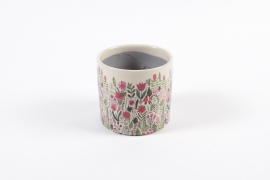YU-000016 Cache-pot en céramique prairie D12cm H10.5cm