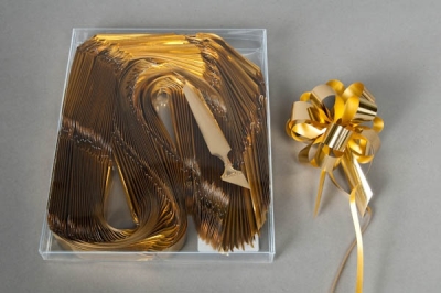 ZR-000079 Box of 30 shiny gold auto knots 19mm