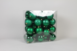 ZY-000083 Box of 32 plastic balls green D10cm
